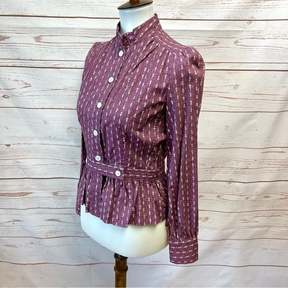 Marc Jacobs Puff Sleeve Floral Cottagecore Peplum Blouse - Picture 5 of 10